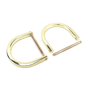 Imagem de VersaKits Anéis D resistentes rosqueados em forma de U anel D de substituição para bolsa, chaveiro, coleira de cachorro, artesanato de couro, Ouro claro verde, 1-1/2 Inch(38mm)