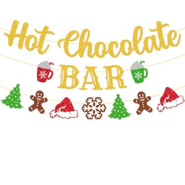 Imagem de Faixa de barra de chocolate quente decoração feliz natal barra de cacau quente pano de fundo guirlanda de presépio Jesus Deus boneco de neve floco de neve Papai Noel tema feriado religioso decoração