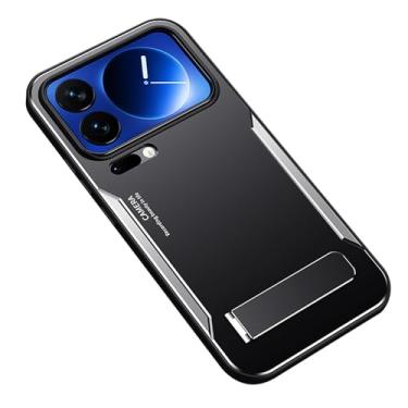 Imagem de HAOMRIYL Capa para Xiaomi 17 Pro Max/17 Pro/17, com suporte oculto, capa traseira fosca, proteção para câmera, capa ultrafina para celular, prata, 17