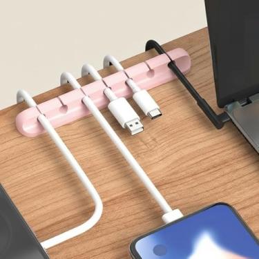 Imagem de Clipes de cabo, organizador de cabos adesivos, suporte de carregador, suporte de gerenciamento de fio para mesa de cabeceira, mesa, escritório ou mouse