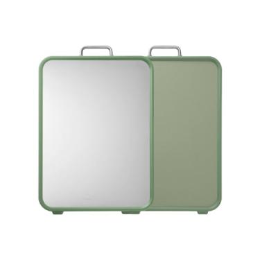 Imagem de riwome Tábua de corte de aço inoxidável, tábuas de corte dupla face para cozinha, aço inoxidável e palha de trigo PP, tábua de cortar grande. Pode ser lavada na lava-louças. (verde)