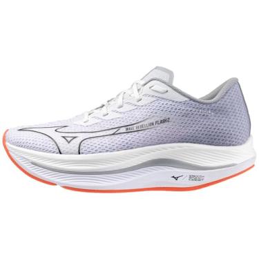 Imagem de Mizuno Tênis de corrida masculino Wave Rebellion Flash 2, Branco/preto, 10