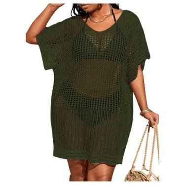 Imagem de Capa de maiô SOLY HUX feminina plus size de manga curta