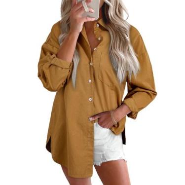 Imagem de Camisa jeans Astylish Ladies para mulheres com decote em V Clay XXL