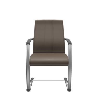 Imagem de Cadeira Suprema Aproximação Cromada Marrom