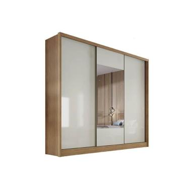 Imagem de Guarda Roupa Casal 3 Portas E 4 Gavetas Arezzo Plus Freijo Cumaru C/ Fendi - Novo Horizonte