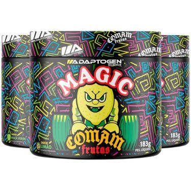 Imagem de Combo 3 Pré Treino Magic Comam Frutas 183g Adaptogen Limão