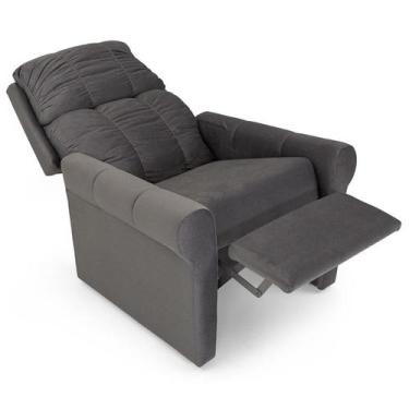 Imagem de Poltrona Reclinável Herval Turin, Veludo Cinza