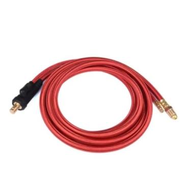 Imagem de 4M/6M WP26 Conexão Rápida TIG Tocha de Soldagem Gas-Elétrica Integrada Mangueira de Borracha Vermelha Fios 35-50 Euro Conector QIANGHAN (WP26P, 6m)
