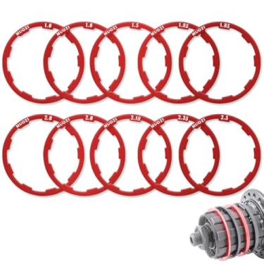 Imagem de Espaçadores de fone de ouvido para cassete de bicicleta, 10 peças espaçadores de suporte inferior de bicicleta de liga de alumínio, arruela de cubo de volante de bicicleta, junta de cassete, cassete