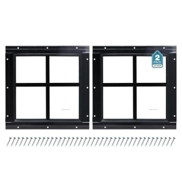 Imagem de Melkus Janela de galpão 30,5 x 30,5 cm, 2 unidades, design fixo de janela de popa com vidro temperado, perfeito para galinheiro, celeiro, estufa, garagem, casa de brinquedo, sala de armazenamento