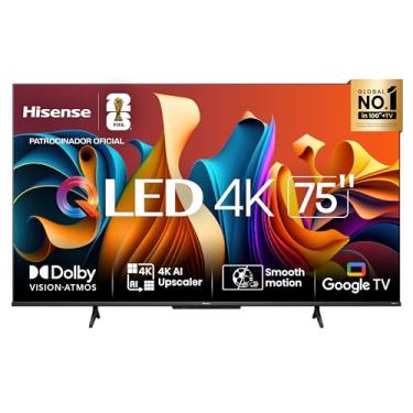 Imagem de Hisense Smart TV UHD 4K QLED 75" Polegadas 75Q6N Google TV com HDR10+, Dolby Atmos, Modo Esporte, Modo Jogo Plus e Compatível com Alexa