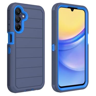 Imagem de AZSXLG Capa protetora 3 em 1 para Samsung Galaxy A15 5G, capa protetora resistente à prova de choque e poeira 3 em 1 para Samsung Galaxy A15 5G (azul, A15)