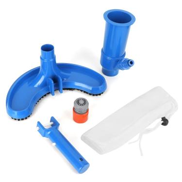 Imagem de lvifloae Kit de aspirador de pó de limpeza de piscina portátil conjunto de 5 peças para folhas e detritos de banheira de spa de piscina acima do solo (mastro telescópico não incluído)
