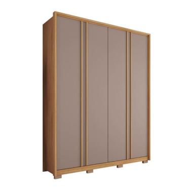 Imagem de Guarda-Roupa Solteiro Gladiador 4 Portas 3 Gavetas Buriti e Fendi