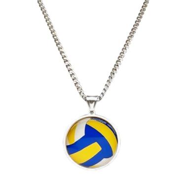 Imagem de JczR.Y Colar de vôlei, dourado, prata, esportes, bola, colares para mulheres e homens, personalizado, pingente de voleibol, acessórios esportivos, joias de Natal para amantes de jogadores, 50 cm, Aço