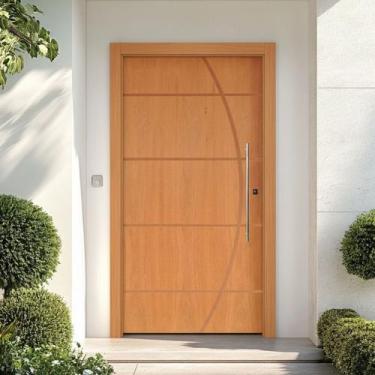 Imagem de Kit Porta de Madeira Pivotante 210x102cm Batente 14cm Fechadura 803 Ro
