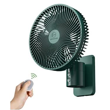 Imagem de LEMOISTAR Ventilador de parede pequeno de 20 cm com controle remoto, oscilação de 90°, 4 velocidades de alta velocidade, temporizador, inclinação ajustável, cabo de 178 cm, silencioso, para trailer