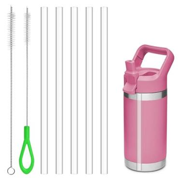 Imagem de Diumepo Canudos para garrafa Yeti Rambler, 5 peças de canudos de substituição para garrafa isolada YETI Rambler 340 g, 510 g, 737 g, 1,020 g, 1,814 g, acessórios para Yeti, escova de limpeza