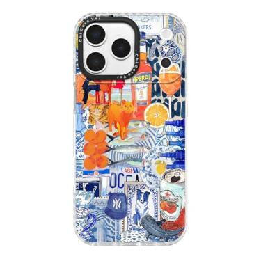 Imagem de ChiCaseVer Capa para iPhone 17 Pro Max, estampa mediterrânea de colagem Aperol com gatos, proteção contra quedas de nível militar, proteção de TPU macio e fino para mulheres e meninas