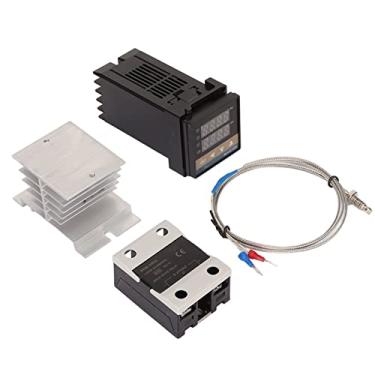 Imagem de CUOFYUNL PID Controlador de Temperatura Conjunto K Tipo Termopar Dissipador de Calor Relé Termostato Suporte para Energia Elétrica Agrícola (40A)