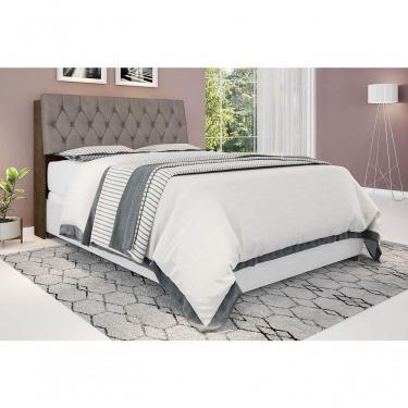 Imagem de Cabeceira Box Casal 1,38 Isis Malbec Com Capitonê Capuccino