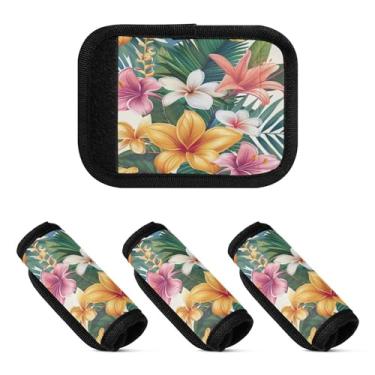 Imagem de Qilmy Lindas flores de lírio para bagagem, embalagem com 2 identificadores de bagagem, identificadores de bagagem, capa confortável para carrinho de bebê, mala de viagem, acessórios de viagem de