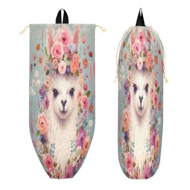 Imagem de xigua Suporte de parede para saco de plástico alpaca com cordão 1 pacote, organizador de sacolas de supermercado reutilizável para bolsas, meias, roupas íntimas e gravatas