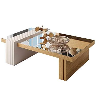 Imagem de Mesa de Centro com Espelho Luna Freijó/Off White - HB Móveis