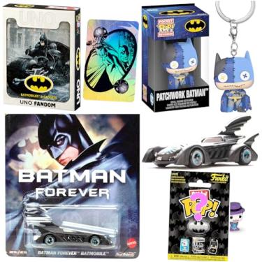 Imagem de Knight Bat Wonder Batman Pop! Figure Patchwork DC Hero Card Pack with Retro Batmobile Forever Wheels Premium + Bitty pop Blind Bag