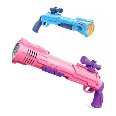 Imagem de Pistola lança bolhas automático bubble Gun, lança bolhas de sabão automático, com Luz Led, alimentado por Pilhas (Azul)