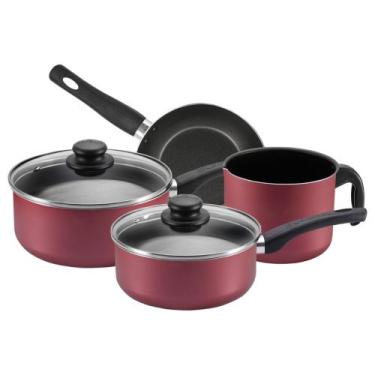 Imagem de Jogo de Panelas 4 Peças Antiaderente Classic Cozinha Vermelha Panelux,