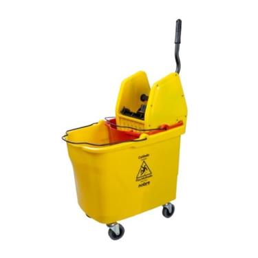 Imagem de Carro de Limpeza 35L Nobre – Amarelo com Balde Vermelho, Separador de Água e Anti-Ondas XL