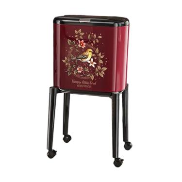 Imagem de Bothyi Lixeira com Rodas, Grande Capacidade, Cesto de Lixo com Pé Alto para Escritório, Escola, Lavanderia, Sala de Estar e Hotel, Vermelho