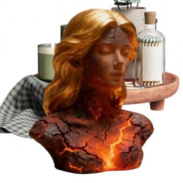 Imagem de Luminária de Mesa Estatueta | Estatueta 3D de Donzela Flamejante Artesanal - Luminária Decorativa para Escritório | Para Casa Escritório Sala de Estar Quarto de Dormir Mesa de Cabeceira Toucador