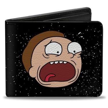 Imagem de Carteira Rick and Morty, Bifold, Rick and Morty Screaming Faces in Space, couro vegano