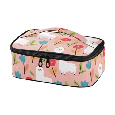 Imagem de Joisal Lancheira feminina de desenho animado de lhama portátil masculina lancheira com alça pequena bolsa térmica