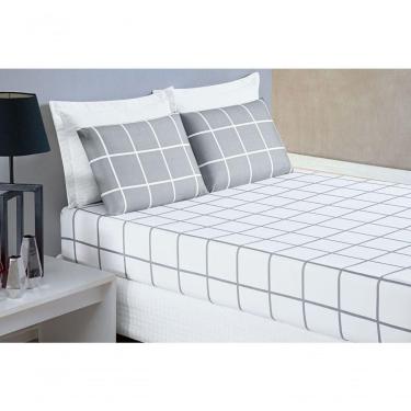 Imagem de Jogo De Cama Lençol 200 Fios Austin Queen 03 Peças Cinza