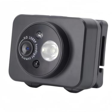 Imagem de Tangxi Câmera Montada na Cabeça Com Luz LED, Câmera de Ação HD 2MP 1080P, Farol LED Recarregável para Passeios Noturnos, de Gravação de Vídeo Vestíveis para Esportes Ao Ar (64G)