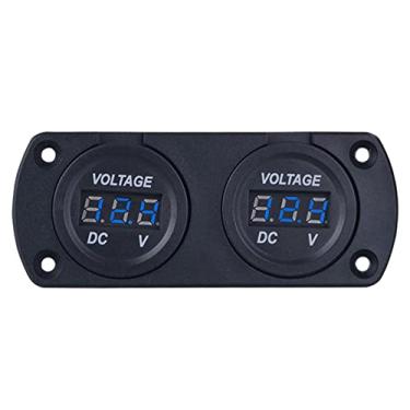 Imagem de LUGU Voltímetro de carro LED display duplo medidor de tensão 6-35V para 12/24V caminhão carro SUV barco marítimo