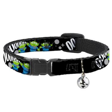 Imagem de Buckle Down Cat Collar Breakaway Toy Story 3 Aliens Ooooohhh Black White Gray 8 to 12 Inches 0.5 Inch Wide_AB