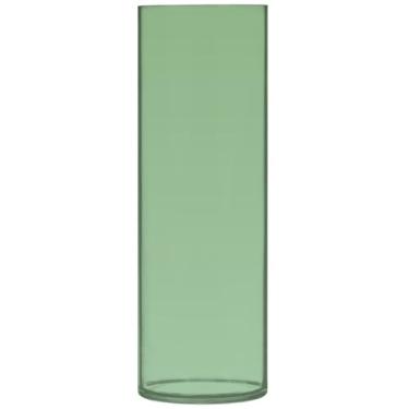 Imagem de Vasos cilíndricos gradientes do mar escuro verde dinossauro para centros de mesa vasos e plantadores de plástico personalizados decoração de sala de impressão estética, 30 cm x 9,9 cm