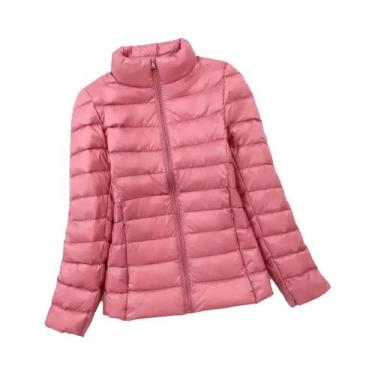 Imagem de Jaqueta Feminina plus Size Leve De Pluma De Pato Branca Quente Com Gol