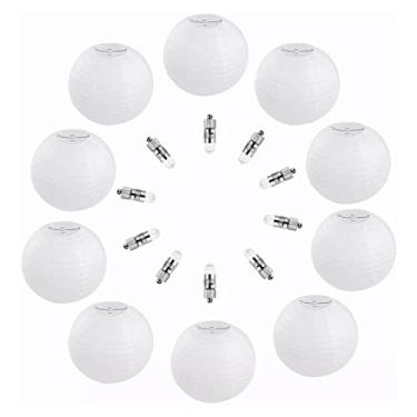 Imagem de Generic Lanterna de Branco Chinês Elegantemente Trabalhada, Lanternas Redondas Decorativas Com Luzes LED para Festa de Casamento, Produção DIY, Pacote Com 10