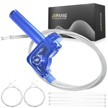 Imagem de JXPANG Conjunto universal de acelerador de torção grande de 2,5 cm, cabo push-pull duplo com janela transparente para moto Dirt Pit de 110-650 cc, motocross, quadriciclo e quadriciclo, aderência do