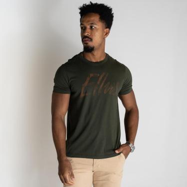 Imagem de Camiseta Ellus Cotton Classic Verde/Laranja-Masculino