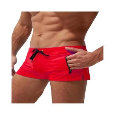 Imagem de Shorts De Natação Masculinos De Secagem Rápida Com Bolso Com Zíper, Ca