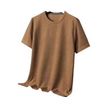 Imagem de Camiseta Masculina de Waffle - Manga Curta para o Verão, BR-G4, Amarel