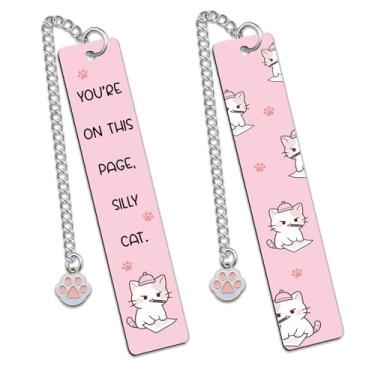 Imagem de Marcadores de livros de gatos fofos para ler mulheres presentes para amantes de gatos, marcadores de livro engraçados para amantes de gatos, crianças, gatos bobos