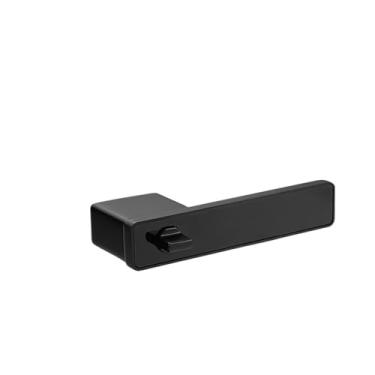 Imagem de VTGVVVTR Fechadura de porta ecológica magnética minimalista fechadura silenciosa para casa quarto sala de estar fechadura invisível maçaneta de porta de madeira de liga de zinco (alça quadrada preta 1